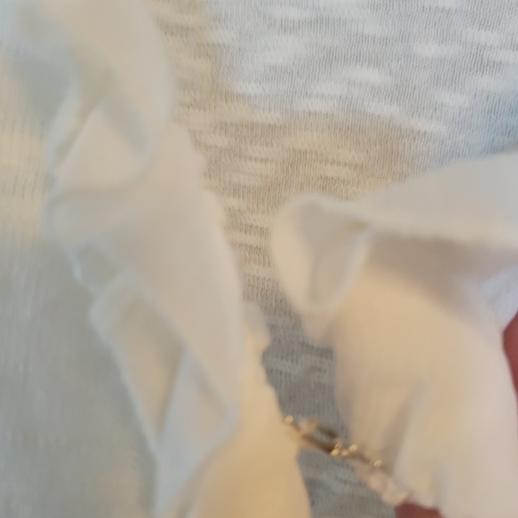 Heathered White Frilly Cardigan - Picture 5 of 5